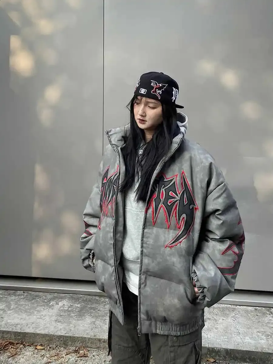 Y2K Gothic Street Letter Padded Jacket For Men – From