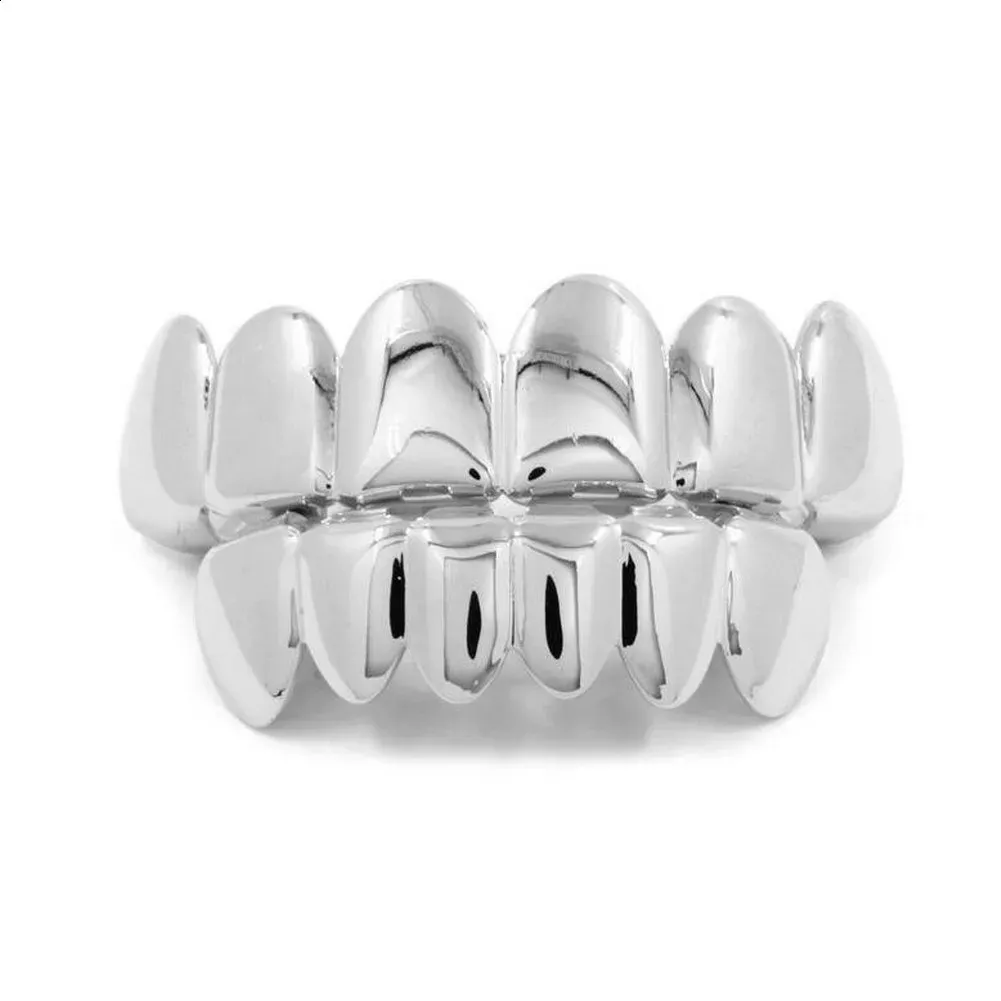 Silver Grills Gold Plated Bottom Grillz, Hip Hop Style Teeth Grill Set ...