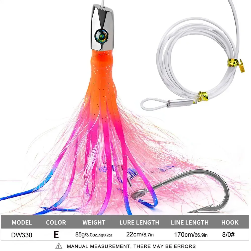 Esche Da Pesca Luminose A Forma Di Calamaro 30 Cm - 4 Pezzi In PVC Morbido Per Traina In Acqua Salata E Dolce (Spigola, Salmone, Tonno)