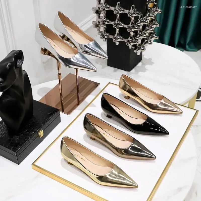 Women's Fashionable Low Cat Heel dress pumps Low Heel with Pointed Toe for Spring and Autumn Banquets Women's Fashionable Low Cat Heel dress pumps Low Heel with Pointed Toe for Spring and Autumn Banquets