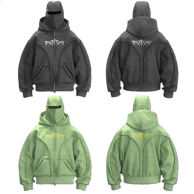 Y2K Ninja Hoodie Gothic Double Hooded Oversized From Xue04