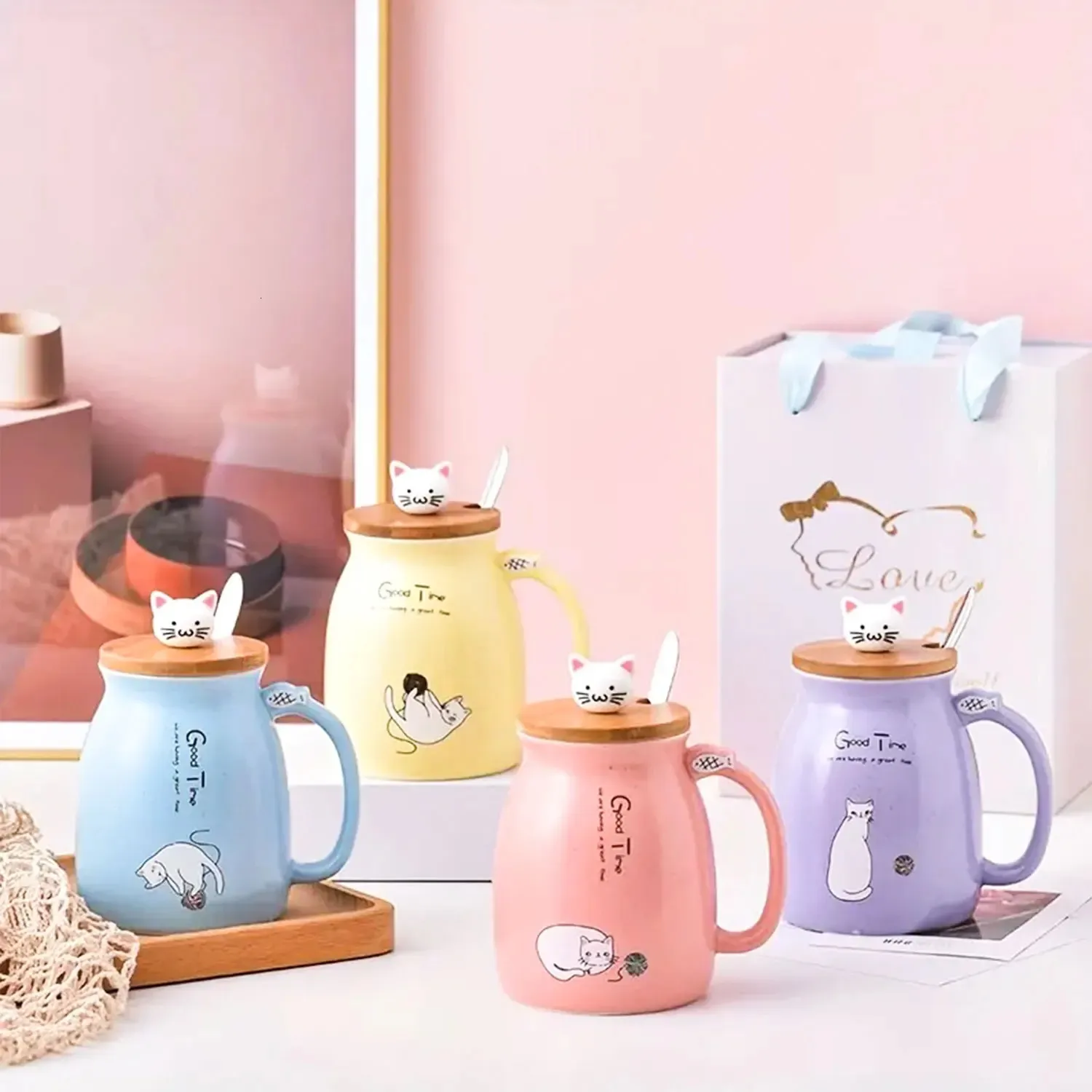 Kawaii Tea Cup Cute Cat Ceramic Coffee Mug With Kitty... From Cong08,  $11.12 | DHgate.Com