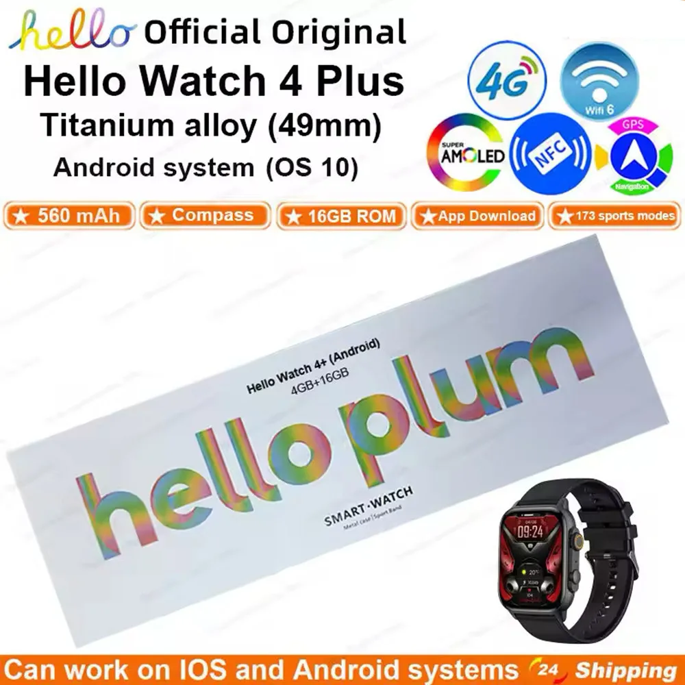 49mm AMOLED Smartwatch with 4G Calling, GPS, NFC, 16GB ROM Android Wear  OS, Ultra-Durable Design
