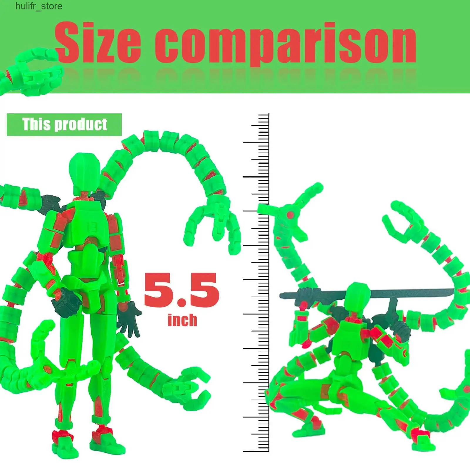 Titan 13 Action Figure Set - 5 Poseable Robot Figures With Custom Weapons (Assembly Required)