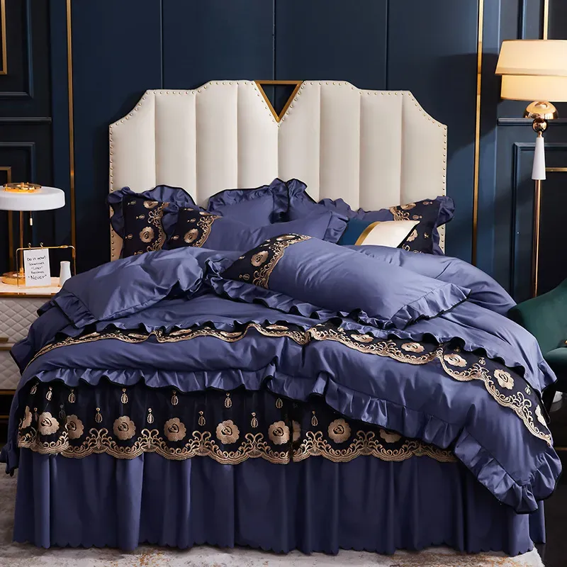 4pcs  Luxury Jacquard Bedding Set Queen King Size Bed Linen Quilt Cover Comfortable Duvet Cover Set