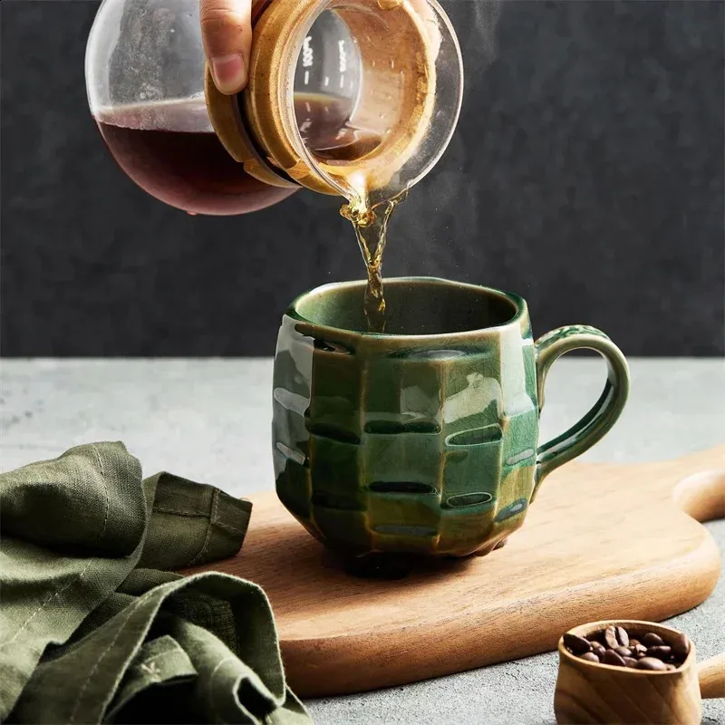 Japanese Style Ceramic Cup 420ml Green/White Retro... From Kong08, $12.52 |  DHgate.Com