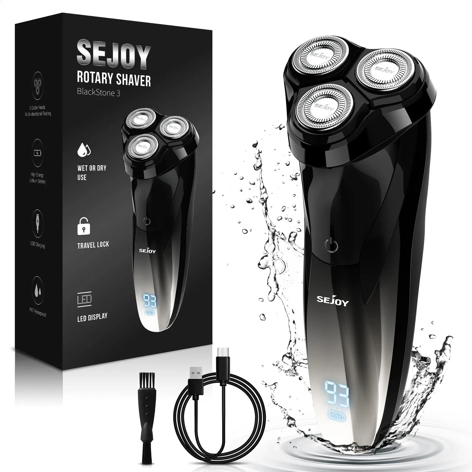 Cheap Electric Razer 2 In 1 Electric Shaver 3D Men Razor Beard Trimmer With LCD Display IPX7 ...