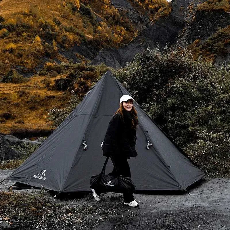 Mountainhiker Outdoor Black Tower Pyid Tent Windproof Rainproof 3