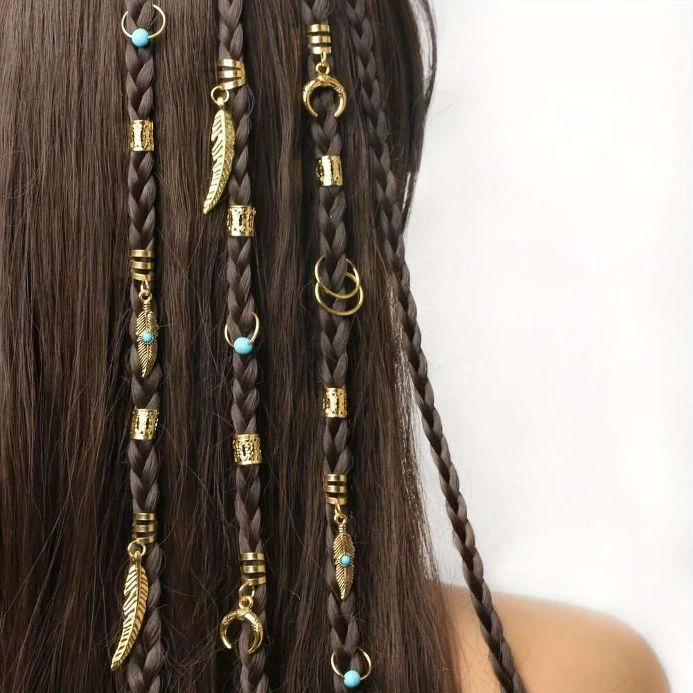 Save Big on Bulk Dreadlock Hair Jewelry Dreadlock Beads Turquoise Jewelry  Sets: 31 Pcs Hair Braid Accessories Rings, Pendants, And Charms For Hippie 