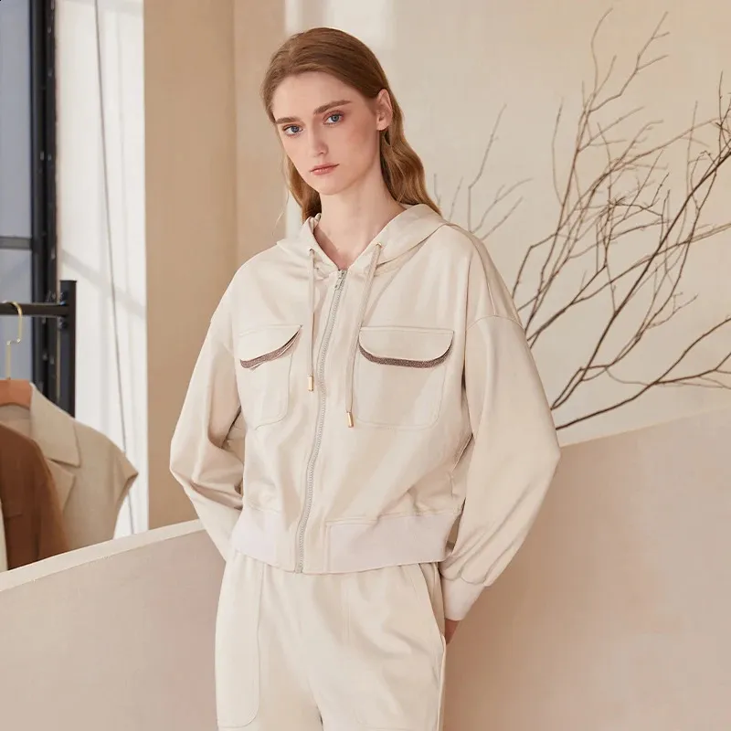 Cozy 95% Cotton Long Sleeve Hoodie For Women, Perfect For Autumn