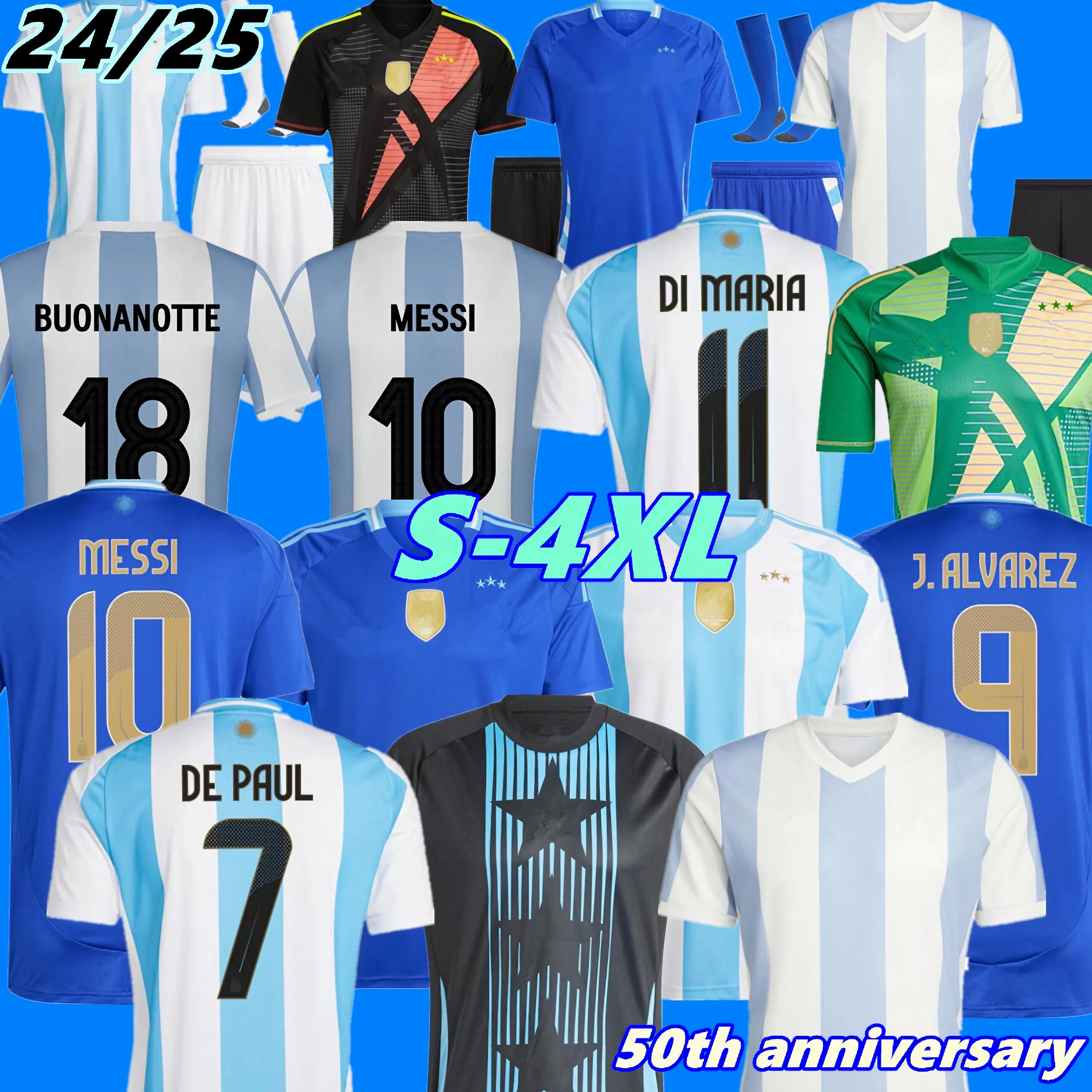 2025 Argentina 3 Star Soccer Jerseys 50th Anniversary 24 25 Fans 