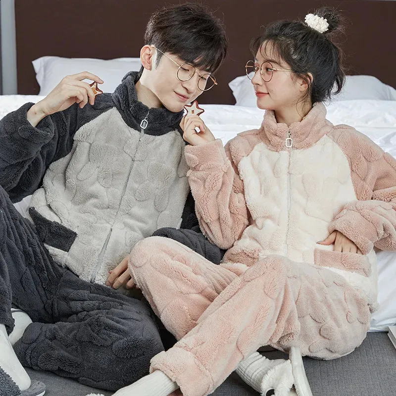 Save Big on Bulk Couples Pajamas Sets Couple Pajamas Set: Autumn Winter  Flannel Plush Sleepwear Suit, His And Hers Pajamas Sets, Thick Velvet  Thermal