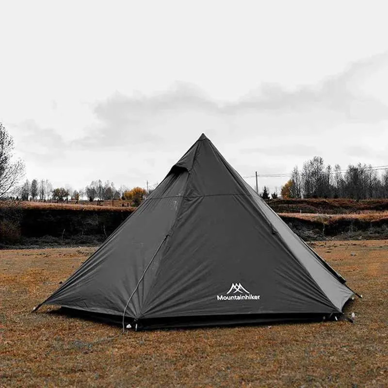 Mountainhiker Outdoor Black Tower Pyid Tent Windproof Rainproof 3