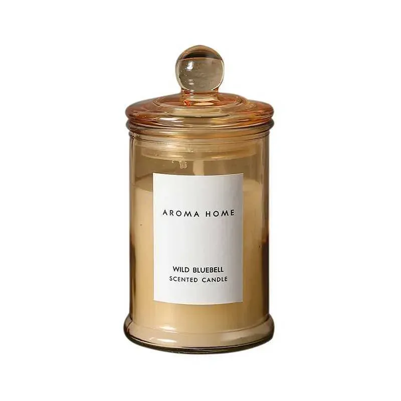 Scented Candle, Retro Glass Jar, Essential Oil Soy Wax Candle ...