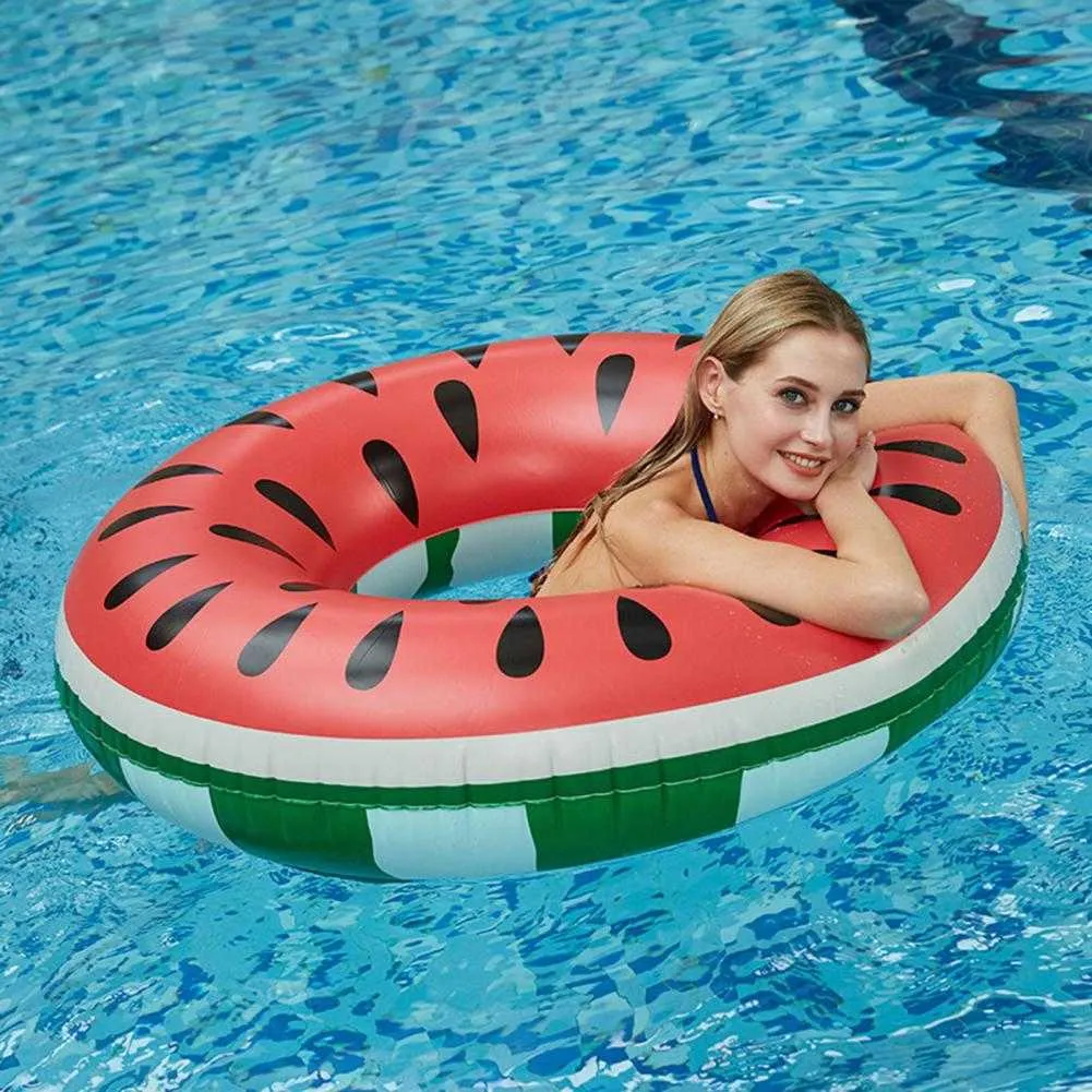 Watermelon Pool Toy Inflatable Watermelon Swimming Ring Pool Float for Adults & Kids ...