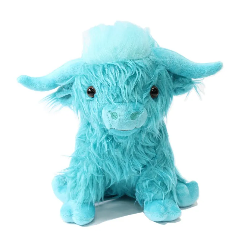 Lot de 2 peluches en forme de vache des Highlands – Animal en peluche interactif à pattes mobiles pour adulte pour soulager le stress et décoration de bureau, compagnon ultra doux et
