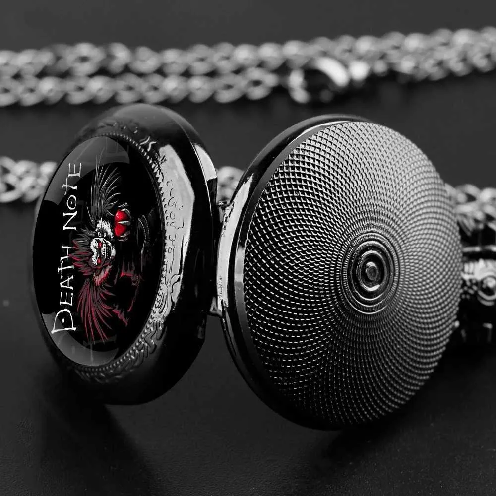 Anime Death Note Quartz Pocket Watch with Alloy Bezel and Arabic