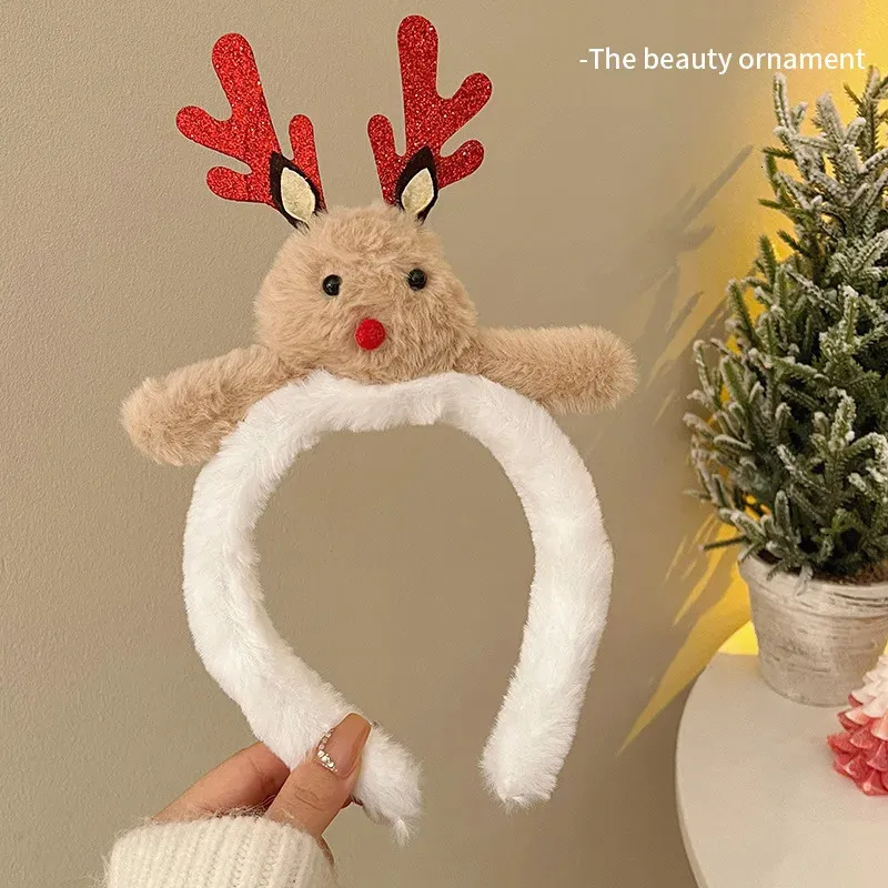 Cute Plush Elk Headband Soft Deer Antlers Hair Hoop... From  display picture 1