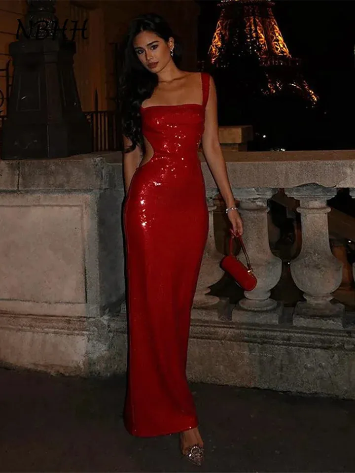 Sparkling Christmas Red Sequin Party Dress