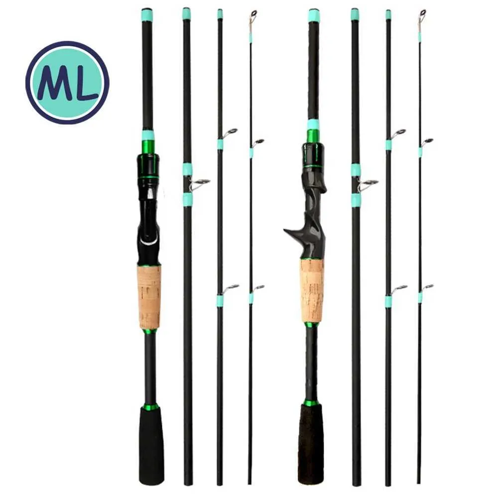 Lure Fishing Rod 5-Section Carbon Fiber 5.9-6.9 ft (1.8-2.1 m) Medium-Light Action for Spinning and Baitcasting Lure Fishing Rod 5-Section Carbon Fiber 5.9-6.9 ft (1.8-2.1 m) Medium-Light Action for Spinning and Baitcasting
