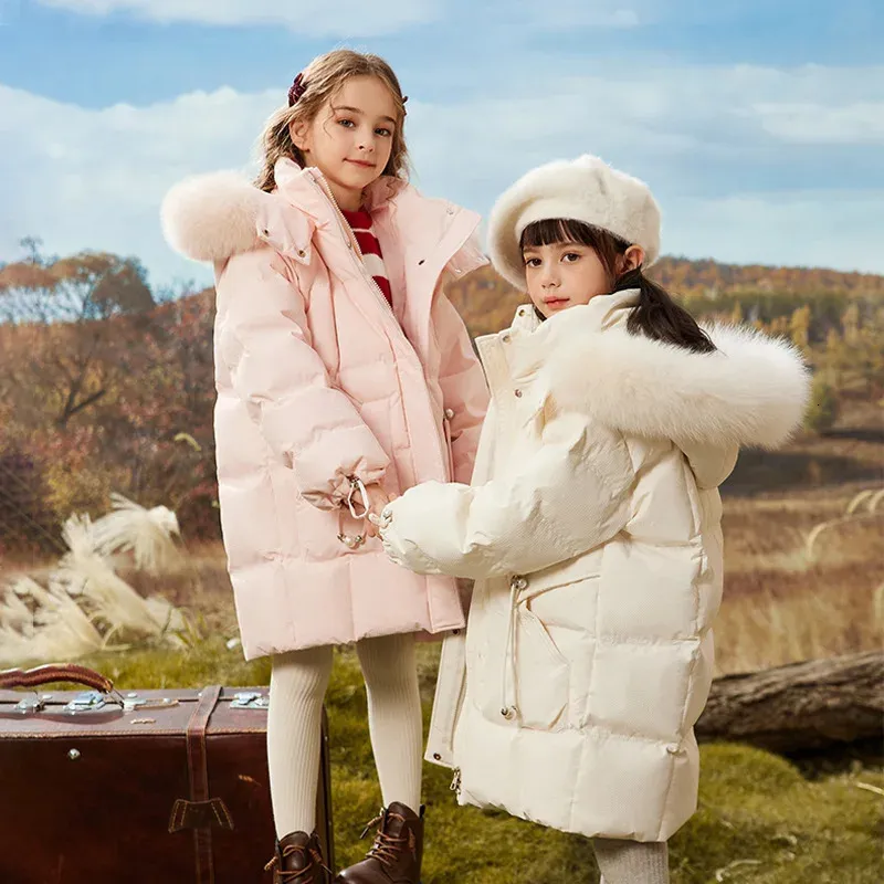UNITIM Russian Winter Down Jacket For Girls 90% White From