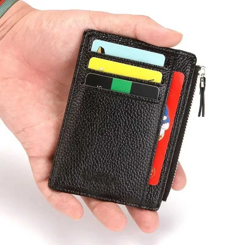 Mini Zipper Card Bag Ultra Thin PP Wallet for Men, Compact Card ...