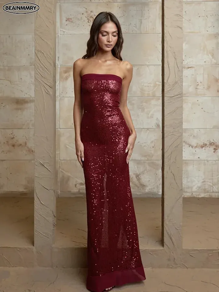 sexy red glitter dress Sexy One Shoulder Red Sequin Party Dress – Dressesforparty main image 0