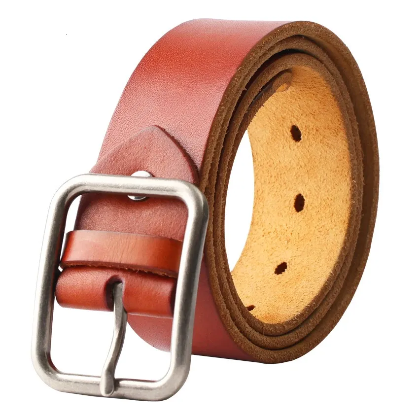 Genuine Leather Belt For Men Vintage Cowhide, High Quality