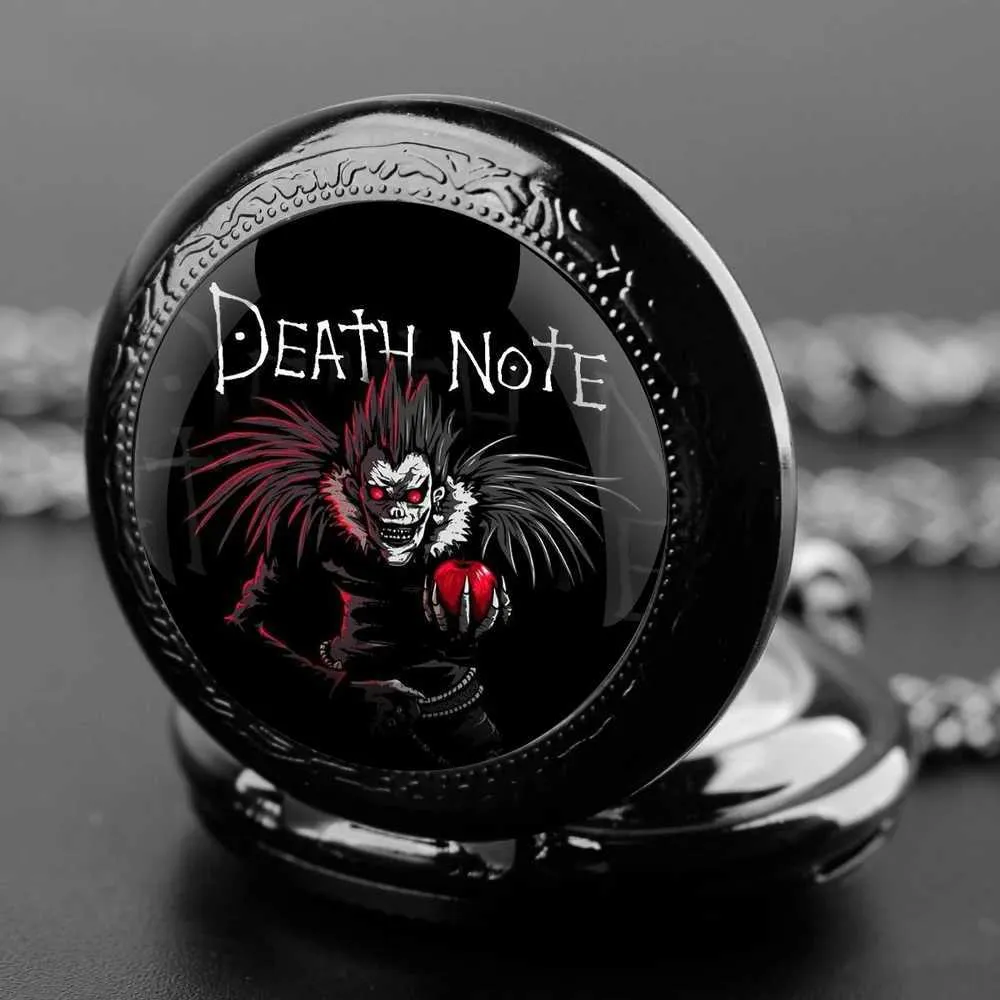 Anime Death Note Quartz Pocket Watch with Alloy Bezel and Arabic