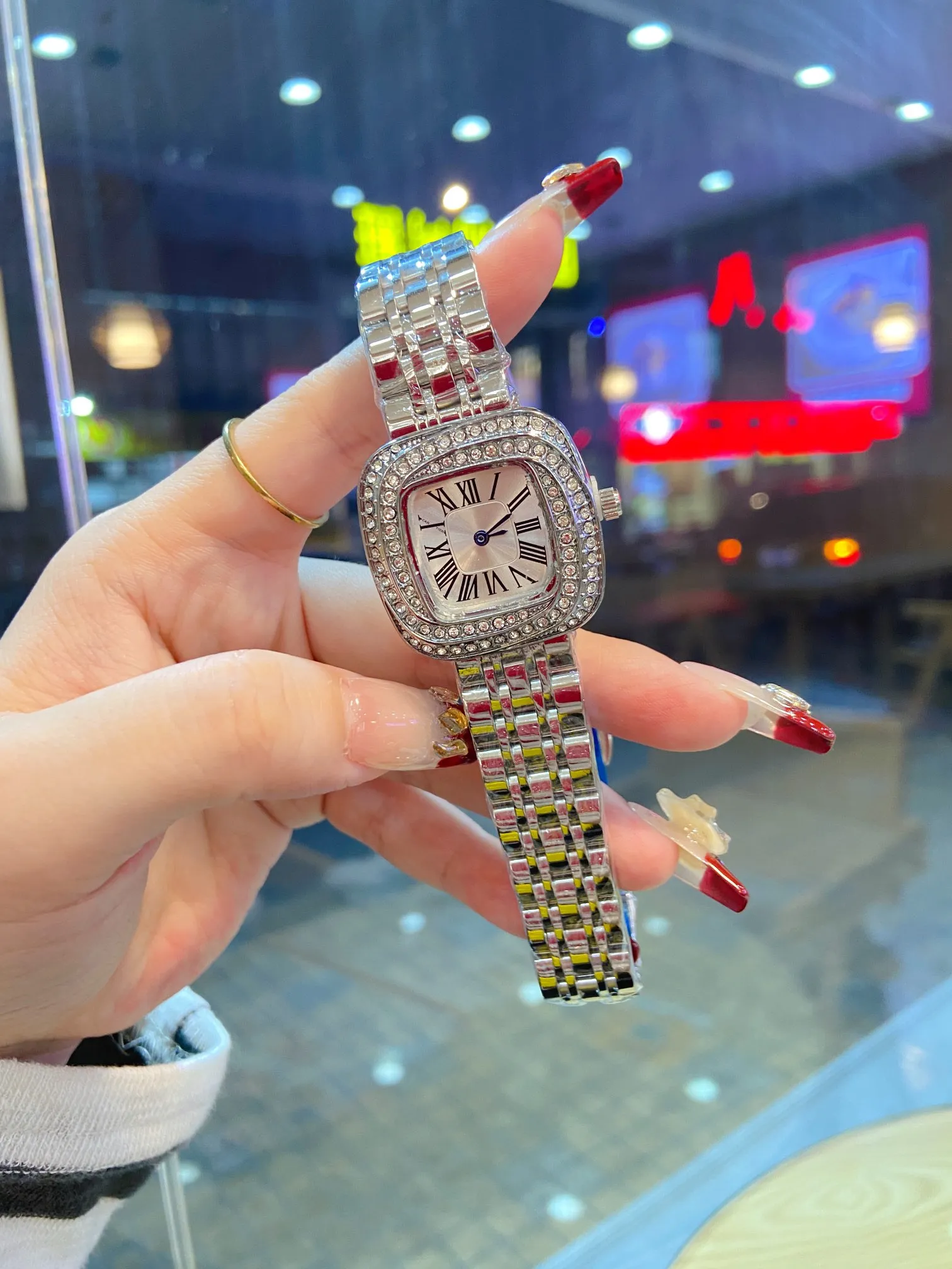 Save Big on Bulk Tank Watch Womens Elegant Women's Tank Watch Stainless  Steel Square Face With Diamond Accents, Fashionable Ladies Wristwatch  Best