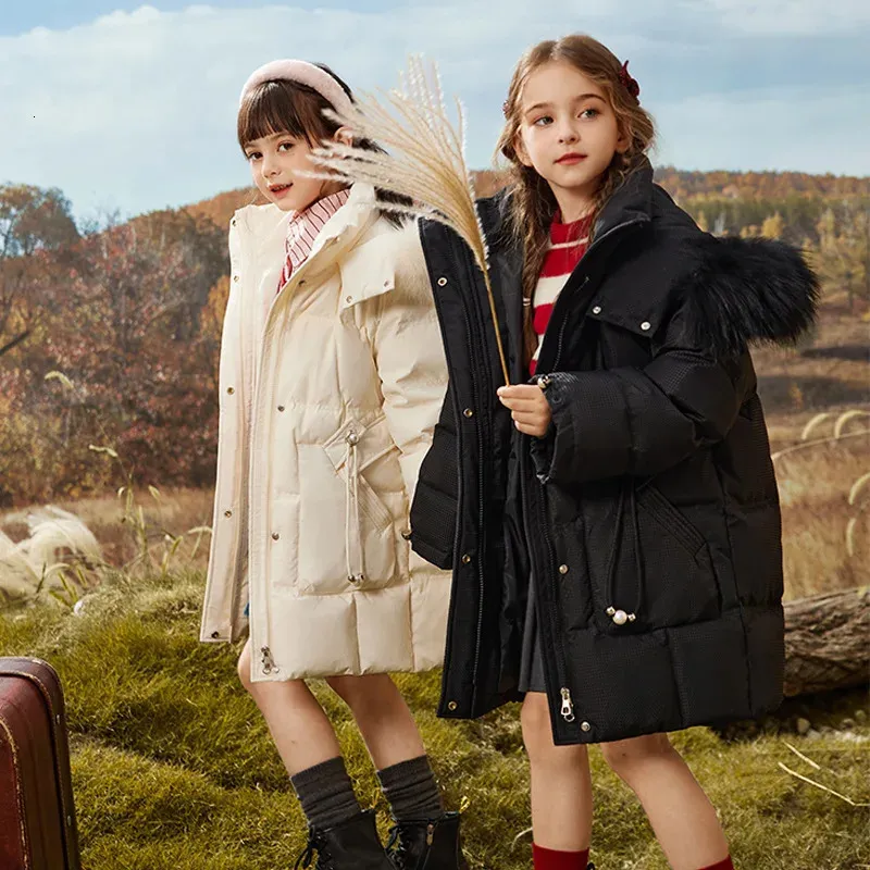UNITIM Russian Winter Down Jacket For Girls 90% White From