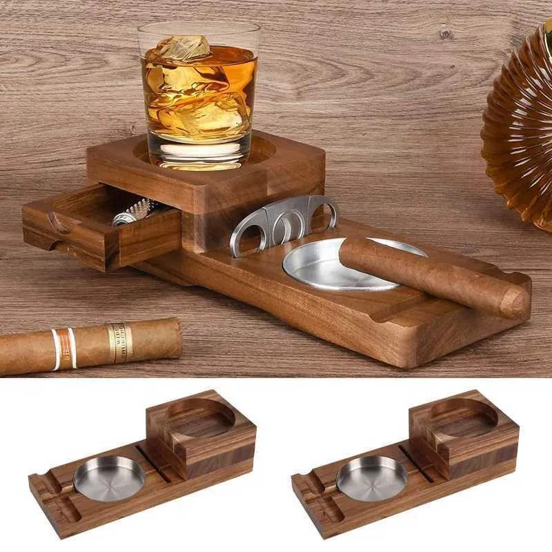 2025 New Wood Cigar Plaster Beverage Solid Wood Roller Coaster Whiskey ...