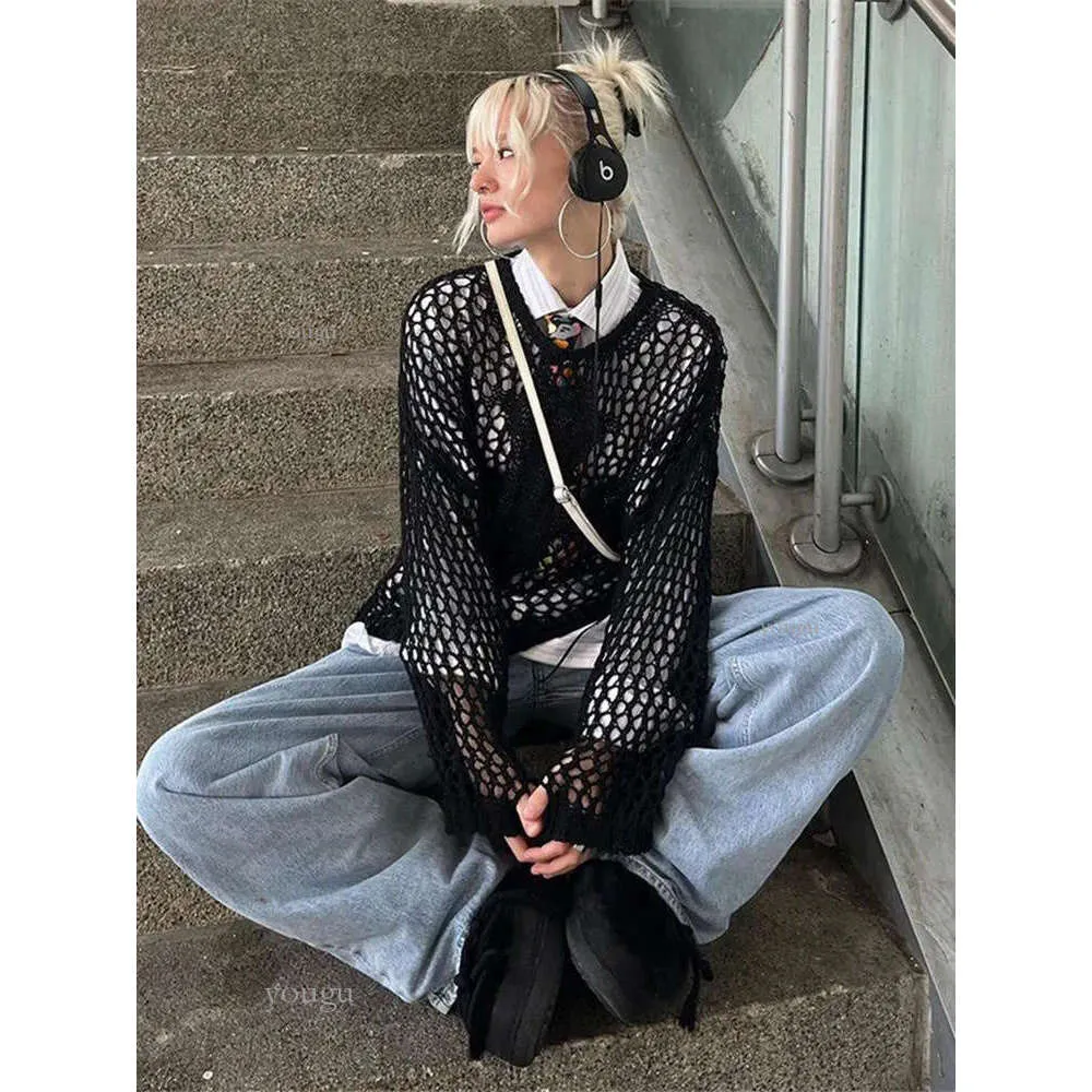 Loose Knit Sexy Sweater Top, Hollow Out Long Sleeve | DHgate
