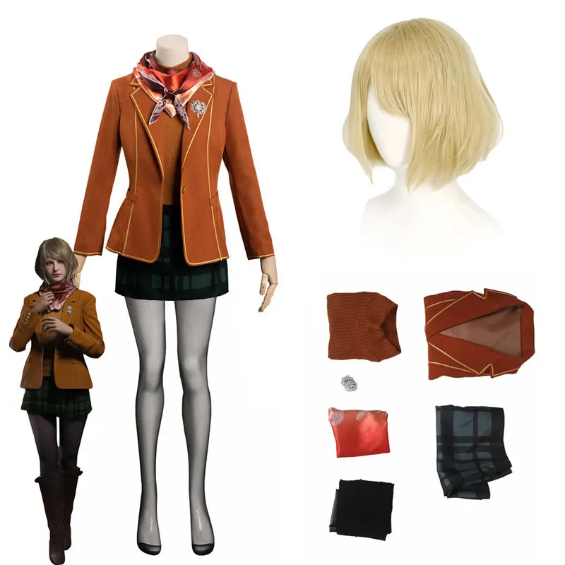 Game Ashley Graham Cosplay Costume Coat Skirt Outfits Adult Evil