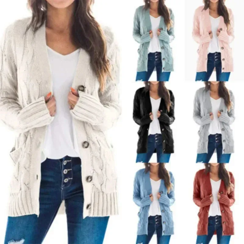 Metallic Edge Button Down Cable Knit Cardigan in Baby Blue - Retro