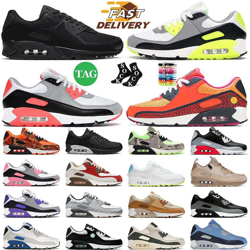 Nike Air Max Airmax 90 Originals OG Running Shoes Mens Women Sports Designer Sneakers Phantom Coconut Milk Black White Infrared Caramel Trainers Outdoor Size 36 47 code L 2 195 DHgate
