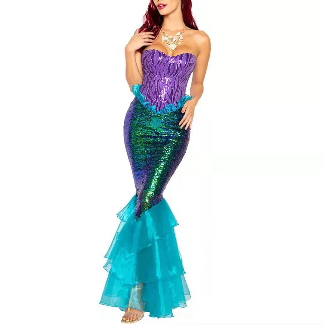 chinese dress ladies Misty Mermaid Dress Size 5-6 / Purple/Teal