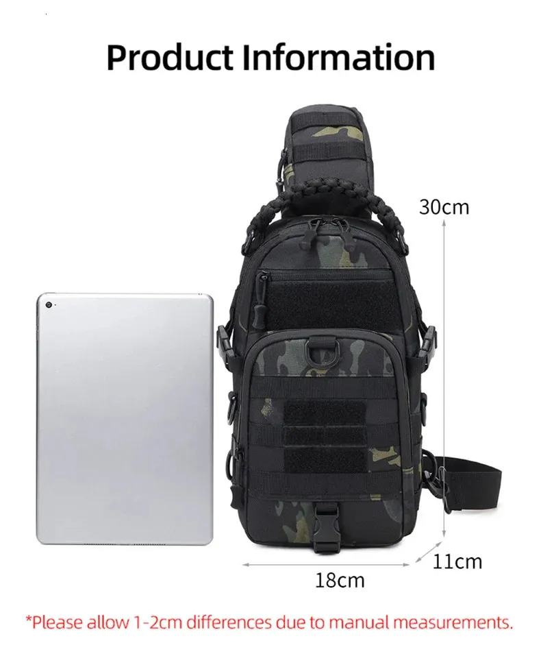 Sac Bandoulière Tactique 20L - Nylon, Système MOLLE, étanche, Unisexe Adulte, Neuf