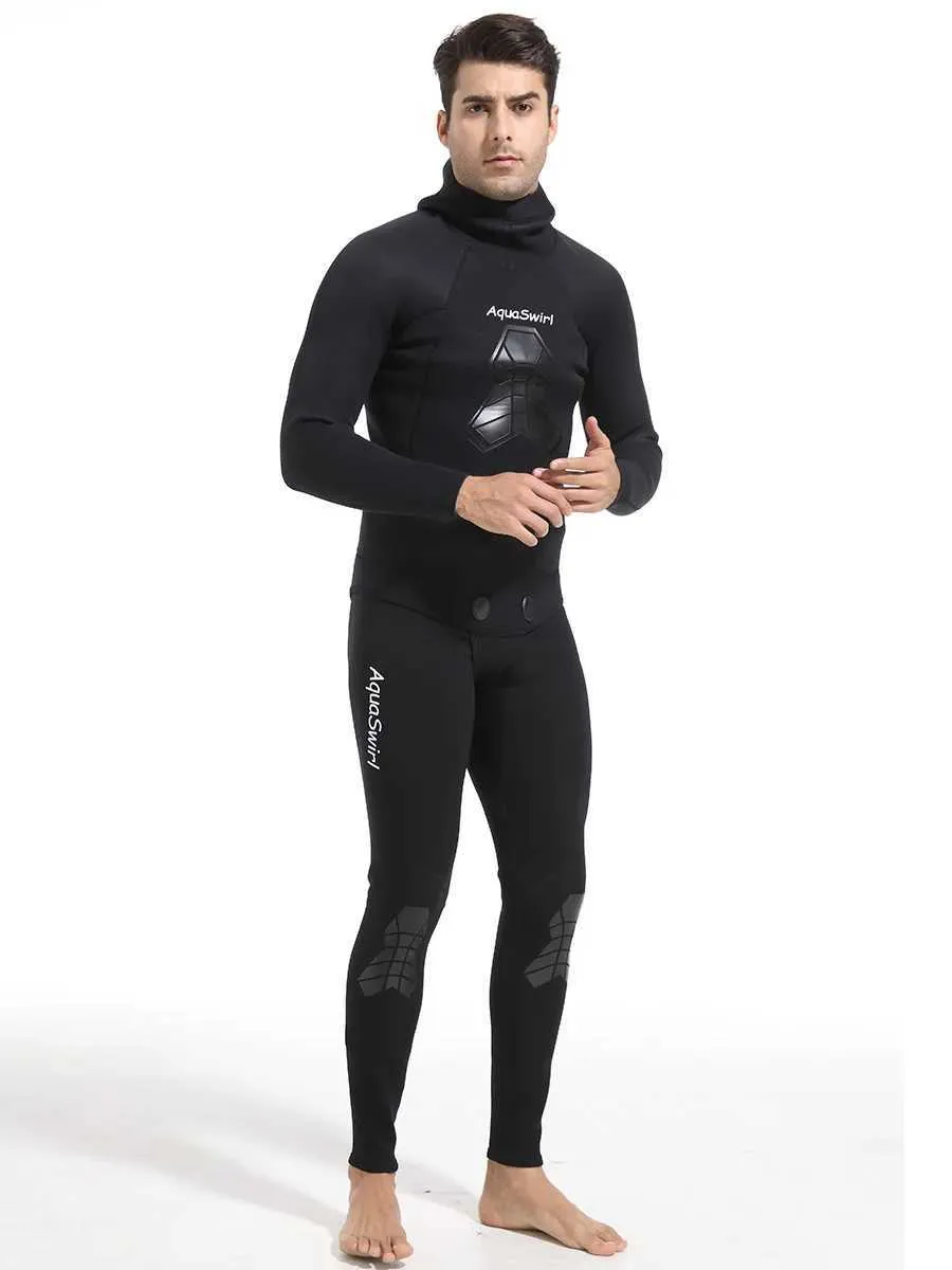Combinaison plongée avec cagoule Homme néoprène 7.5mm - SCD 500 noir et