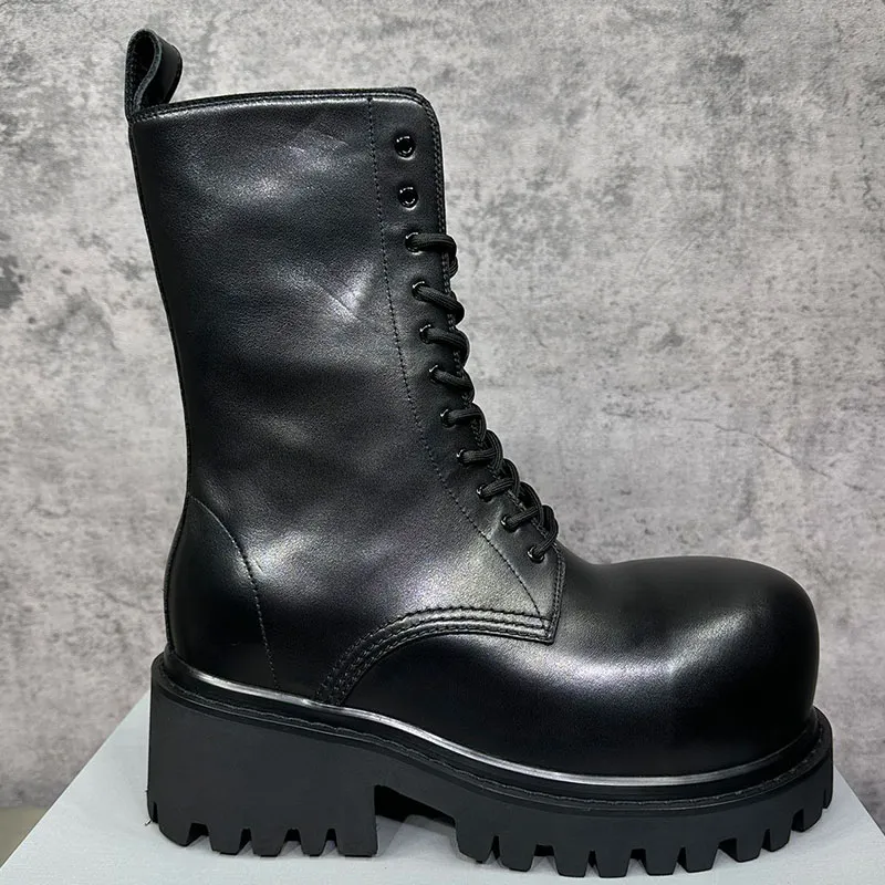 Stomper Mens Leather Winter Boots Anti Slip Rubber From Factory