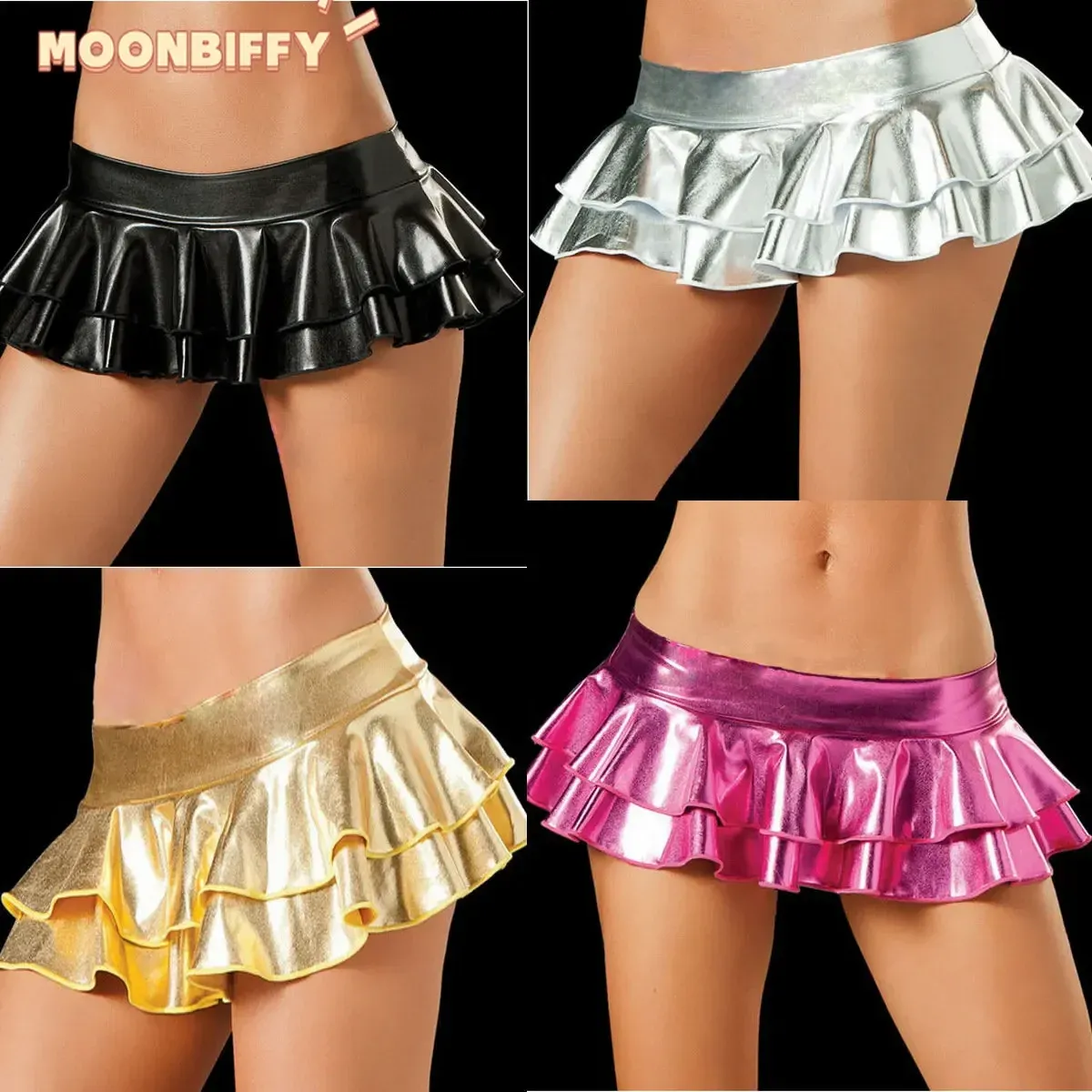 Micro Mini Skirt Patent Leather Look, Perfect for Club Dance Shop Now!