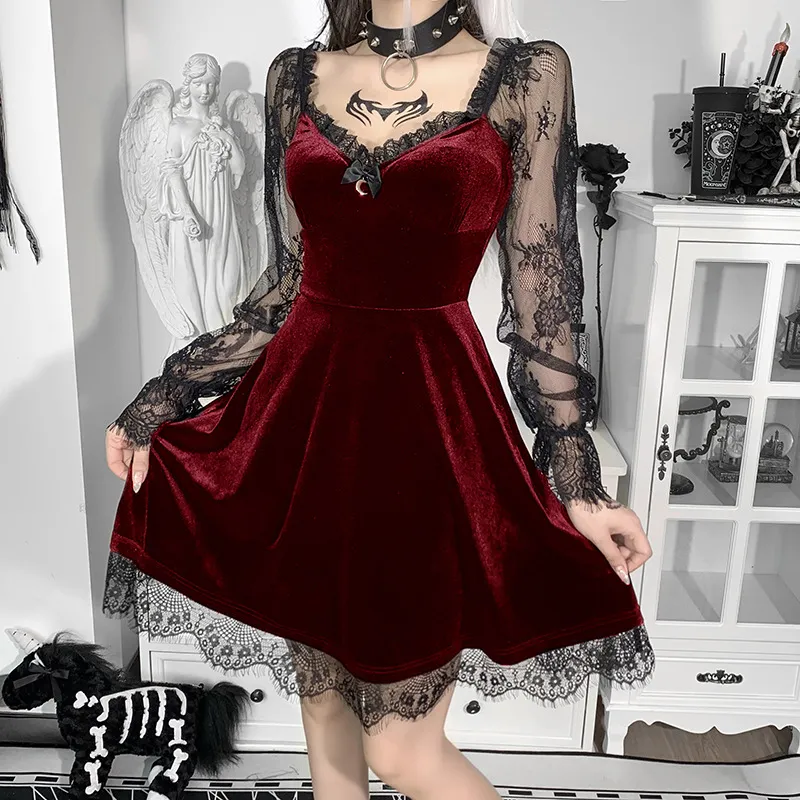 red grunge dress Grunge Plaid Mini Dress  MAUVSTUDIO
