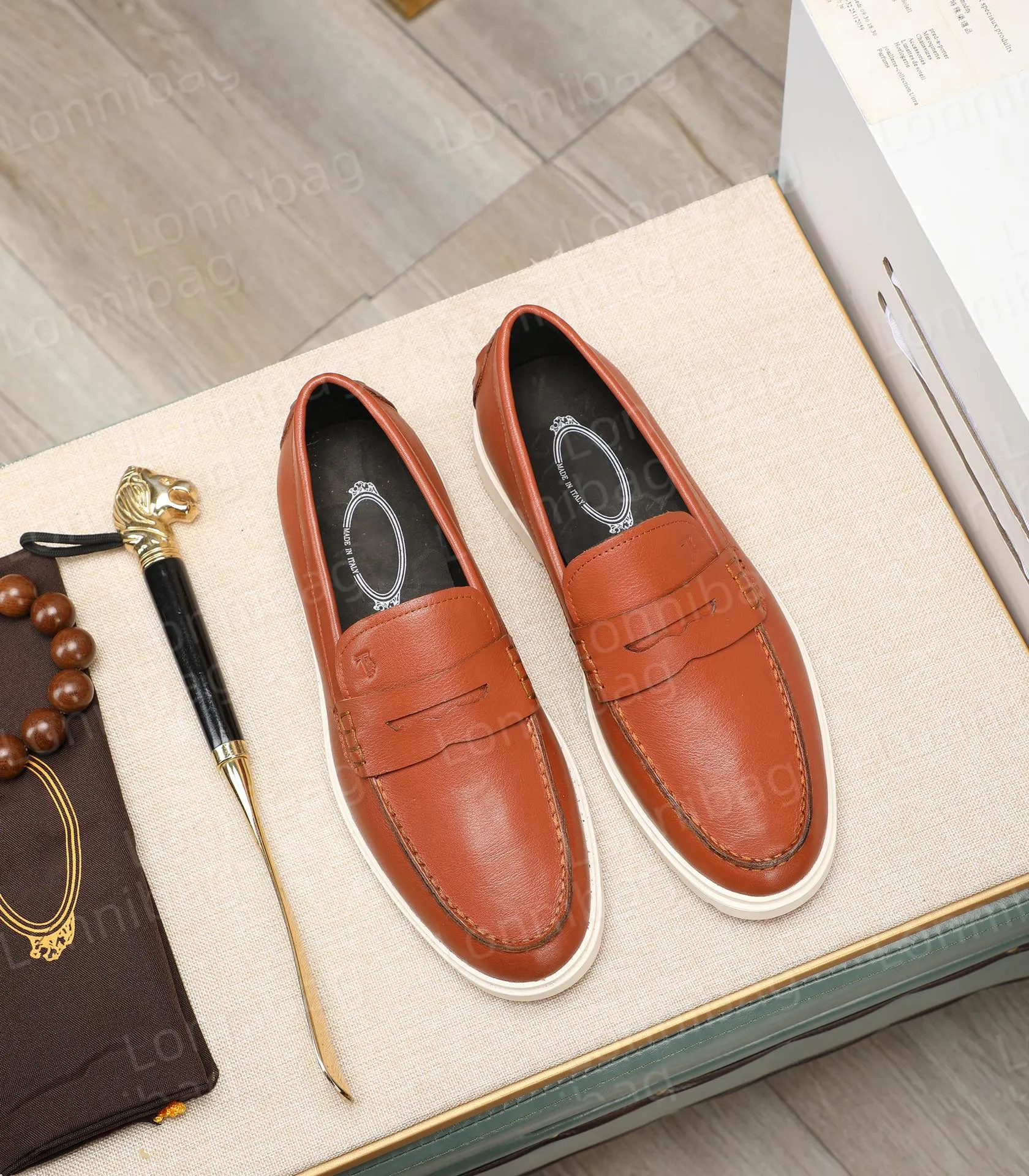 Tod\'s Gomma Leather Loafers Slip On Classic Luxury Dress Shoes Brown Mens Sz 11 Man BROWN Loafers in Leather XXM51B00010D906S800 | Tods main image 4