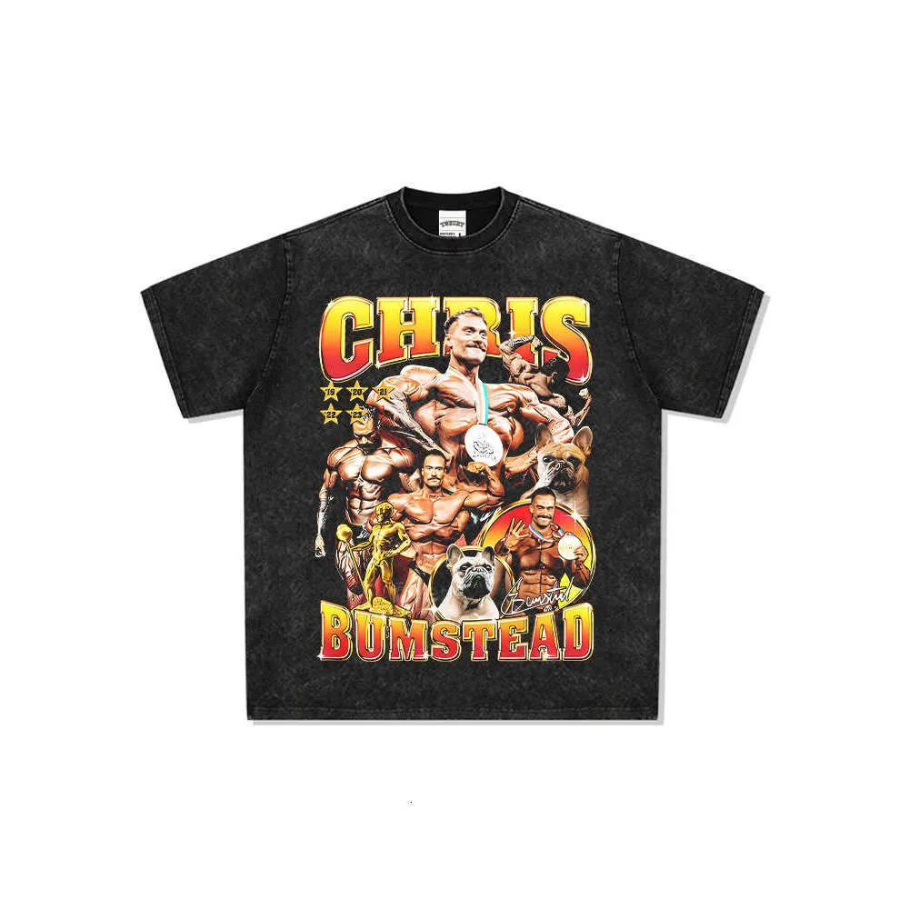 Camiseta De Culturismo De Chris Bumstead Vintage Lavado, Manga