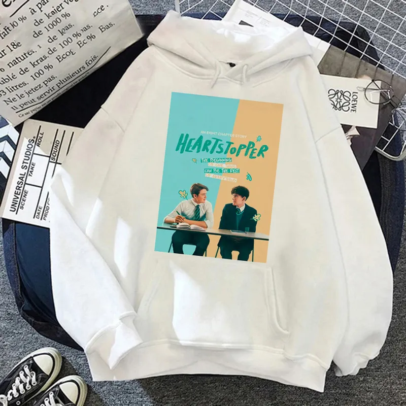 Sweat à Capuche Heartstopper 'Boy Meets Boy' Femme - Coton, Coupe Décontractée, Style Casual Hip Hop - 4