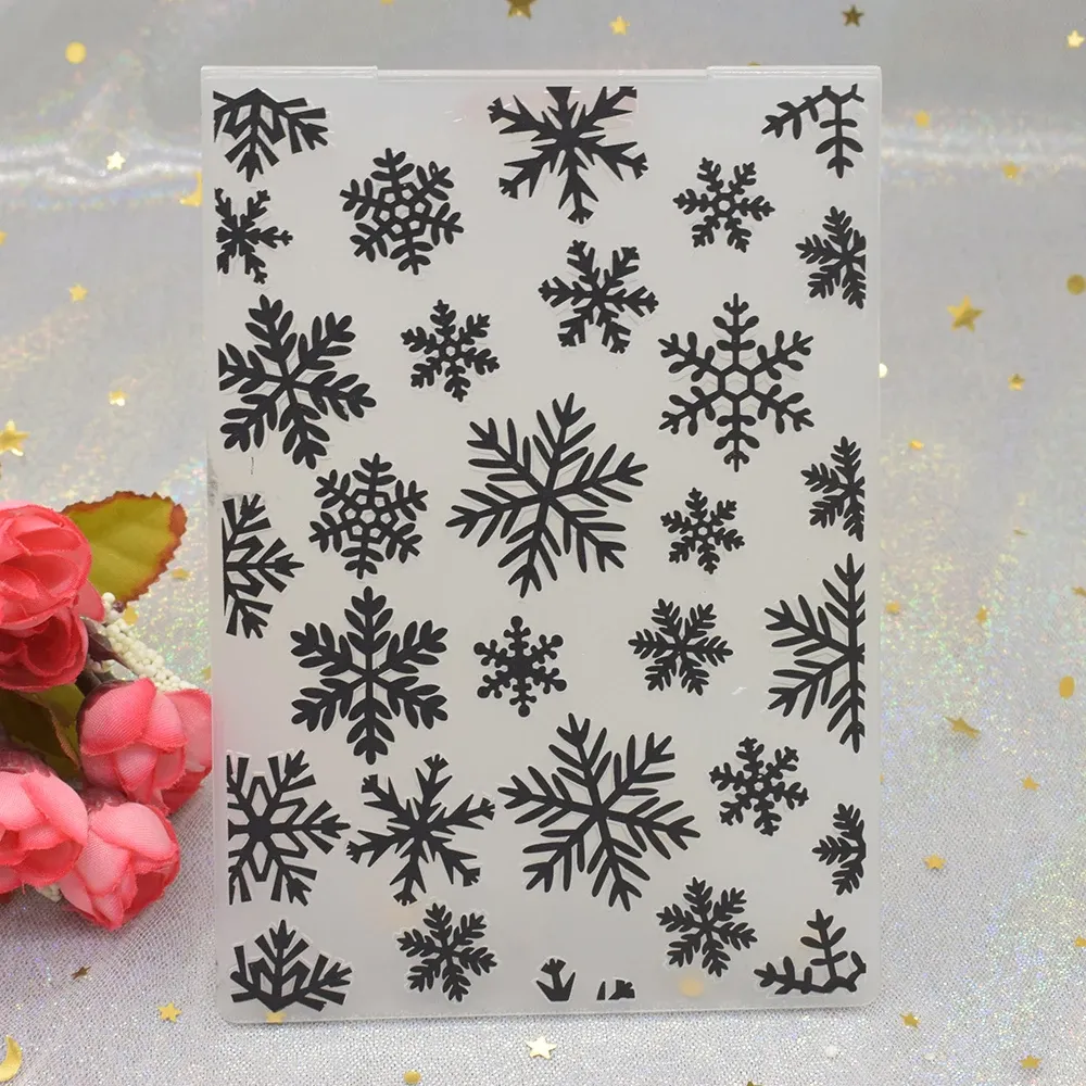 Carpetas De Plástico Copos De Nieve Navidad 10.4 X 14.7 Cm