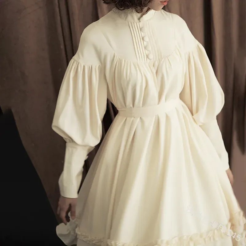 white christmas dresses Edith Victorian Gown in Ivory