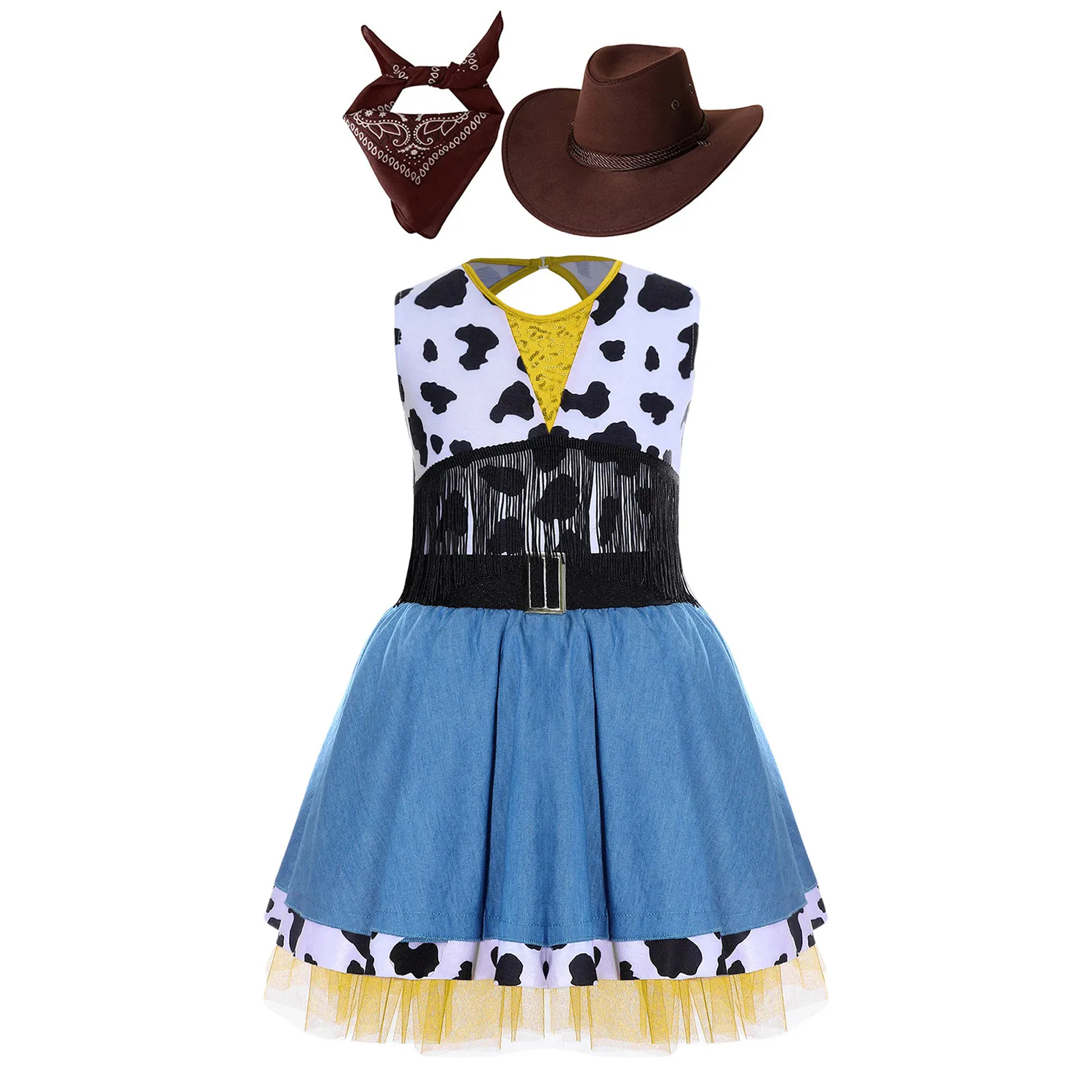 Cowgirl Set for Halloween, Christmas, Festival, Dance, and Stage Performance - Wild West Ranch Dress N Up Outfit