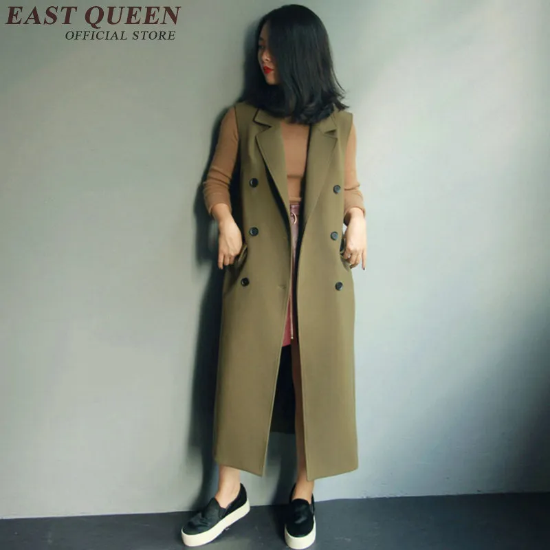 Camel Trench Coat Womens Elegant Sleeveless Trench From