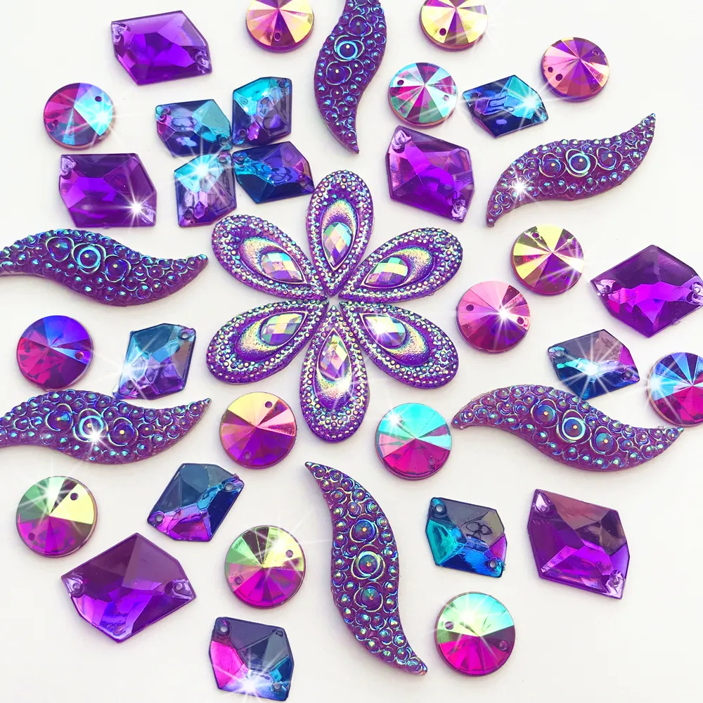 MIX Mixed Shapes Mirror Purple AB Gems Sew On... From Dh2958055, $19.43 | DHgate.Com MIX Mixed Shapes Mirror Purple AB Gems Sew On... From Dh2958055, $19.43 | DHgate.Com